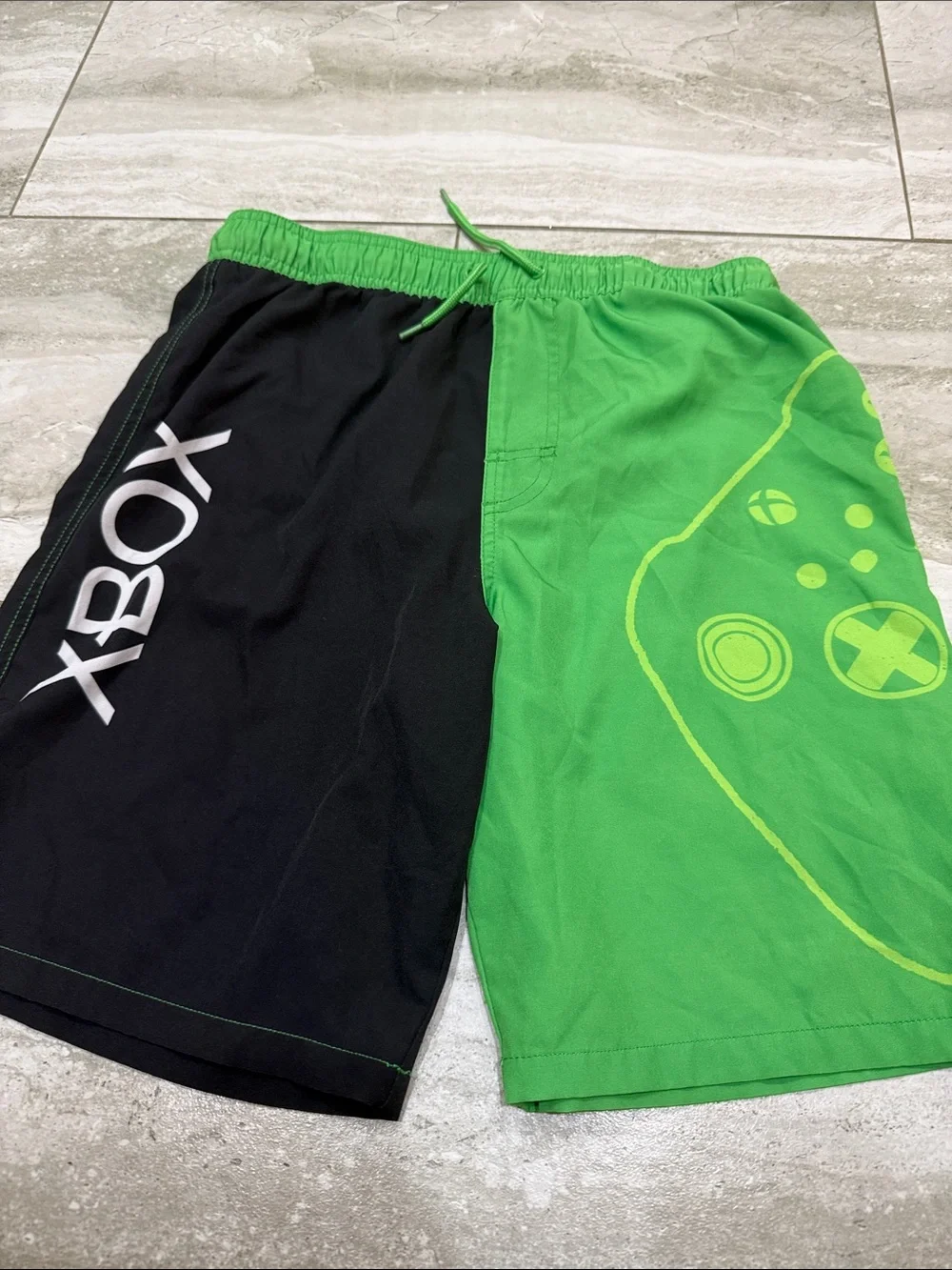 Xbox Boys' Black & Green Swim Trunks